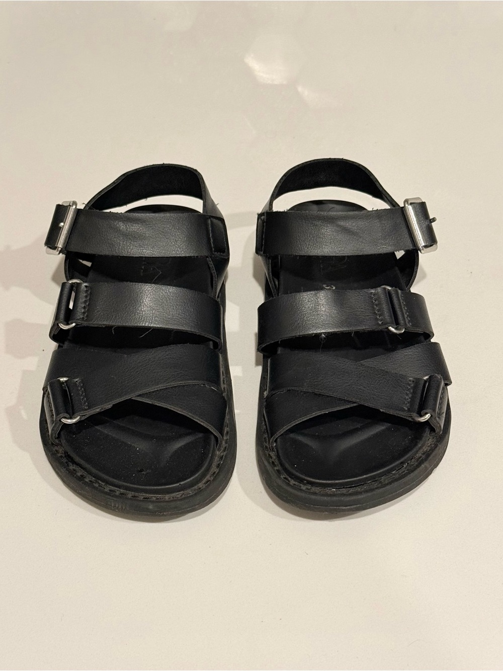 Zara Kids Black Multi-Strap Buckle Sandals